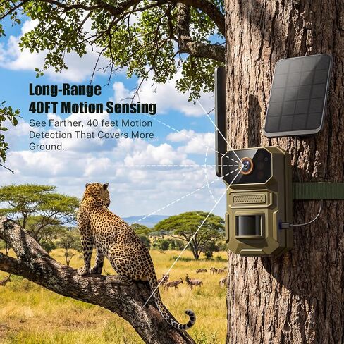 4G LTE Cellular Outdoor Security Camera,1080p for Home Security with Motion Detection, 2-Way Audio, Night Vision, IP65, Solar Panel, Built-in SIM Card, Unlimited Plan (Sold Separately) in Kuwait