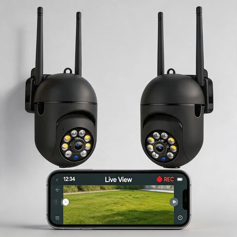 2 حزمة 1080P واي فاي للرؤية الليلية 2 طريقة الصوت صفارة الإنذار الحركة تنبيهات كاميرا الأمن الداخلي للطفل الحيوانات الأليفة مراقبة سحابة TF بطاقة التخزين الأسود in Kuwait