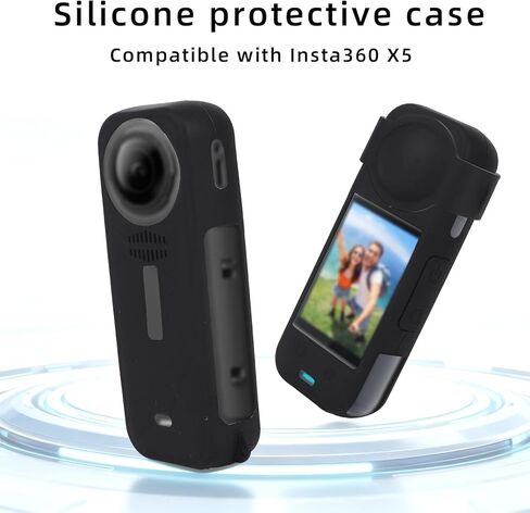 قطعتان من غطاء السيليكون لجهاز Insta 360 x5، حافظة واقية من السيليكون ملائمة تمامًا مع حزامين لجسم الكاميرا وإكسسوارات حماية العدسات الأساسية هدية لعشاق التصوير الفوتوغرافي in Kuwait