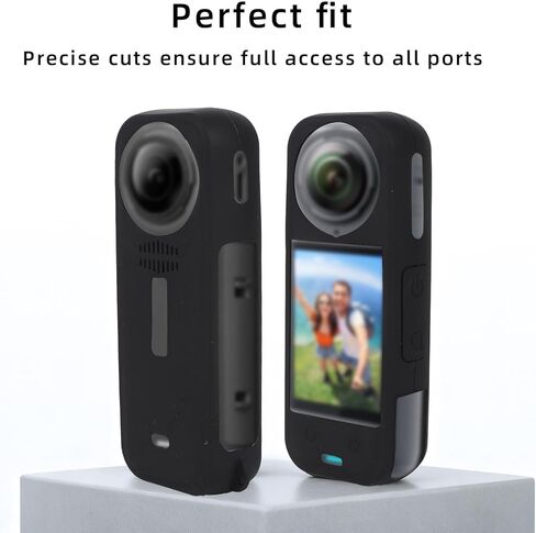 قطعتان من غطاء السيليكون لجهاز Insta 360 x5، حافظة واقية من السيليكون ملائمة تمامًا مع حزامين لجسم الكاميرا وإكسسوارات حماية العدسات الأساسية هدية لعشاق التصوير الفوتوغرافي in Kuwait