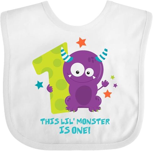 inktastic Monster 1st Birthday Baby Bib in Saudi Arabia