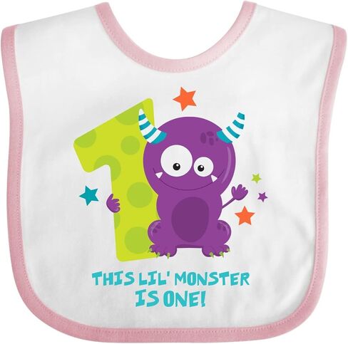 inktastic Monster 1st Birthday Baby Bib in Saudi Arabia