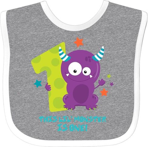 inktastic Monster 1st Birthday Baby Bib in Saudi Arabia