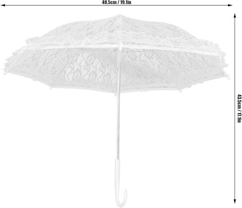 Zerodis Lace Umbrella Handmade Romantic Embroidery for Weddings Performances Photography Festivals in Kuwait