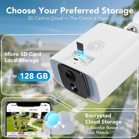 GNCC Solar Security Camera Outdoor, 2.4 & 5GHz WiFi Outdoor Security Camera 4MP Solar Powered WiFi Camera with Color Night Vision, Spotlight, PIR Motion Detection, Easy to Install, SD/Cloud Storage in Kuwait