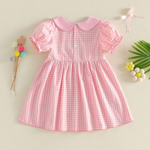 Big Sister Little Sister Matching Outfits Newborn Baby Girl Summer Smocked Romper Shirt Toddler Short Sleeve Dress in Saudi Arabia