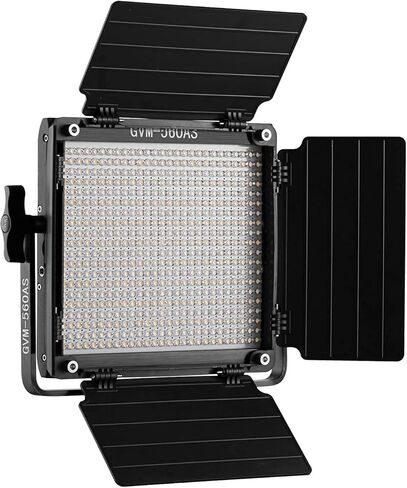 مصباح فيديو GVM 560 LED، ثنائي اللون قابل للتعتيم، مجموعة إضاءة التصوير الفوتوغرافي مع التحكم في التطبيق، إضاءة فيديو مع احترافية لليوتيوب، الاستوديو، 2300K-6800K، CRI 97+ (لا يشمل الحامل) in Kuwait