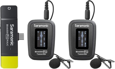 Saramonic USB-C Wireless Lavalier Microphone System for Live, Blink500 Pro B6 Dual-Microphone for Samsung Galaxy Hauwei Google Pixel Smartphone for YouTube Video Facebook Vlog in Kuwait