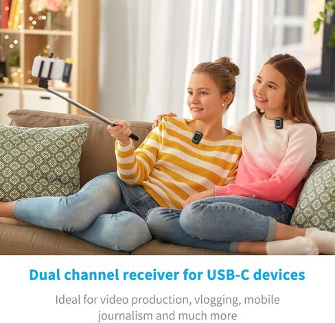 Saramonic USB-C Wireless Lavalier Microphone System for Live, Blink500 Pro B6 Dual-Microphone for Samsung Galaxy Hauwei Google Pixel Smartphone for YouTube Video Facebook Vlog in Kuwait