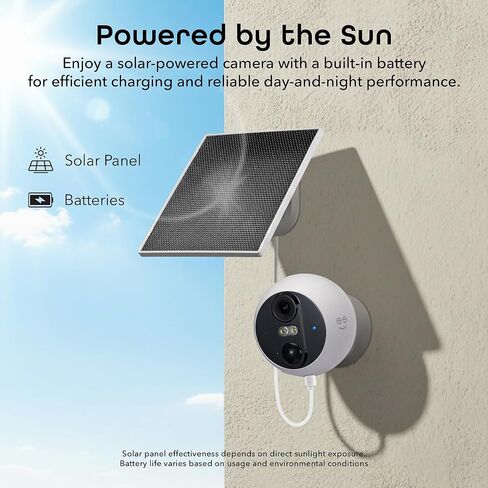 Geeni Perch 3MP Smart Magnetic Battery Camera with 3W Solar Panel – 2K HD Outdoor Wireless Security Camera with Continuous Solar Power, Color Night Vision, LED Spotlight, & IP65 Weatherproof in Saudi Arabia