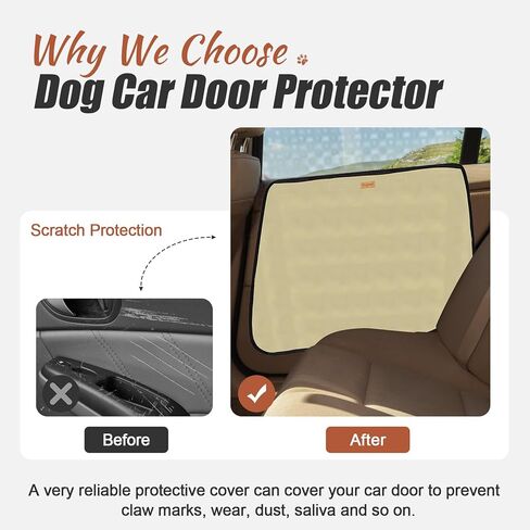 Doglemi 2 Pack Dog Car Door Protector ، Universal Boor Door Cover Guard - 600d Oxford Date ، anti -scratching ، bracking - Black in Kuwait