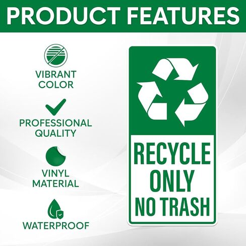 Pack 6 Pcs Recycle and Trash Sticker for Trash Cans Garbage Bins Recycling Bin Labels Waste Signs Indoor Outdoor Home Offices Bumper Stickers Reusable Waterproof Vinyl Decals Set in Saudi Arabia
