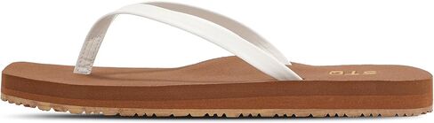 STQ Flip Flops Womens Square Toe Sandals Arch Support Brown Comfortable Summer Beach White Brown Size 8 in Kuwait