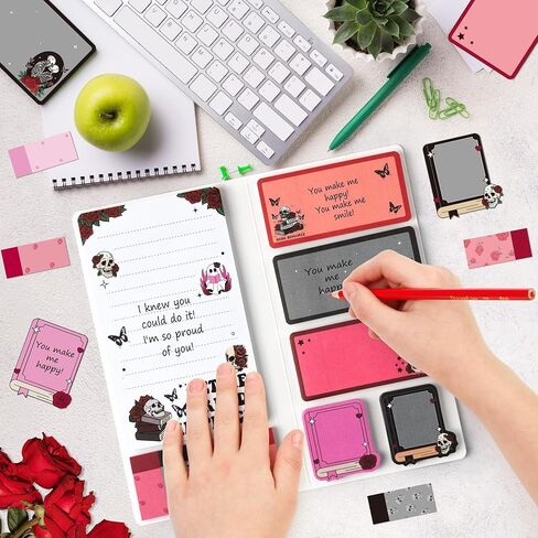 4 حزمة معلم الملاحظات اللزجة مجموعة - Apple Boho Rainbow Shape Self Self Fads Pads Palciation Palmication Hight Palcs Memo Memo Marker Back to School Office Supplies ، كل 550 ورقة in Saudi Arabia