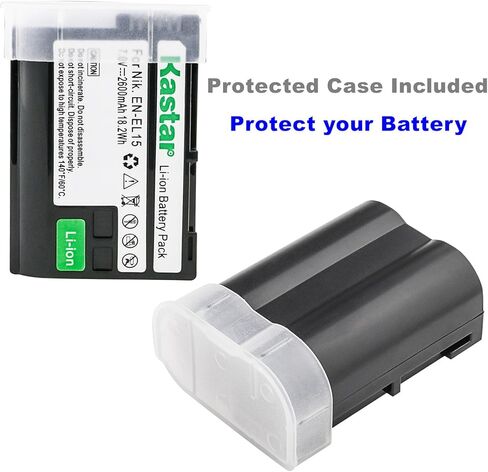 حزمة من بطاريات Kastar + شاحن USB مزدوج LCD لكاميرا Nik EN-EL15 ENEL15 & Nik 1 V1، D500، D600، D610، D750، D800، D7000، D7100، D800، D800E DSLR، MB-D11، MB-D12، MB-D14، MB-D15، قبضة MB-D16 in Kuwait