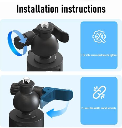 حامل ثلاثي القوائم لكاميرا الحركة من EBTOOLS، رأس كروي قابل للتمديد 360 درجة مع تصميم قفل رافعة، لـ 3 Action 6 X5 X4 كاميرا سفر مدونة فيديو in Kuwait