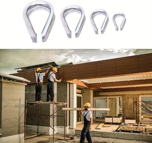 10pcs 304 Stainless Steel M2 M3 M4 M6 Wire Rope Protective Sleeve Cable Thimbles Clamps Hasps Rigging Fasteners Chicken Heart Ring (10pcs-m6) in Saudi Arabia