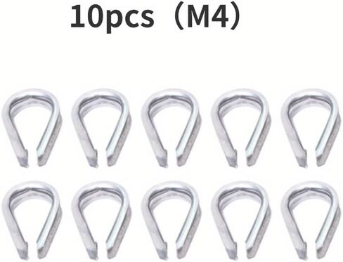 10pcs 304 Stainless Steel M2 M3 M4 M6 Wire Rope Protective Sleeve Cable Thimbles Clamps Hasps Rigging Fasteners Chicken Heart Ring (10pcs-m6) in Saudi Arabia