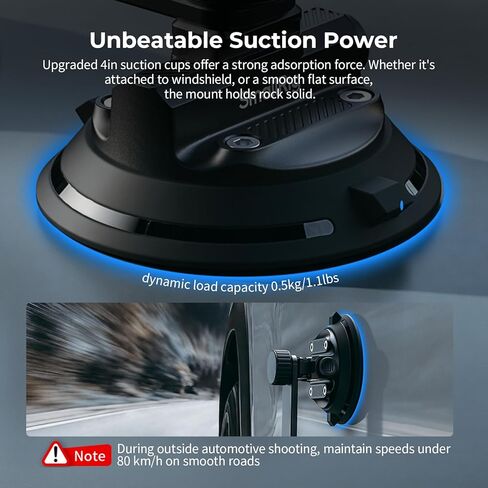 SMALLRIG Car Mount for Insta360 X5/X4/X3, for DJI OSMO 360 Camera, for GoPro, Triple Suction Cup Mount Kit with 120cm/47.2" Invisible Telescopic Selfie Stick, Ball Head, Magic Arm Clamp, Adapter -5843 in Kuwait