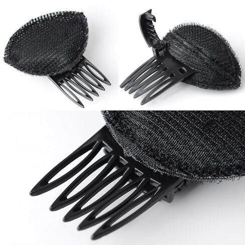 KuuGuu 10 PCS Rhinestone Flower Hair Volumizing Clips with Comb Hair Cushion Fashionable Non-Slip Invisible Fluffy Hair Pad Clip with Sponge Inserts Puffy Voluminous Hairstyles for Women Girls in Kuwait