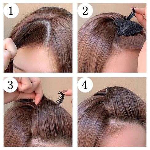 KuuGuu 10 PCS Rhinestone Flower Hair Volumizing Clips with Comb Hair Cushion Fashionable Non-Slip Invisible Fluffy Hair Pad Clip with Sponge Inserts Puffy Voluminous Hairstyles for Women Girls in Kuwait