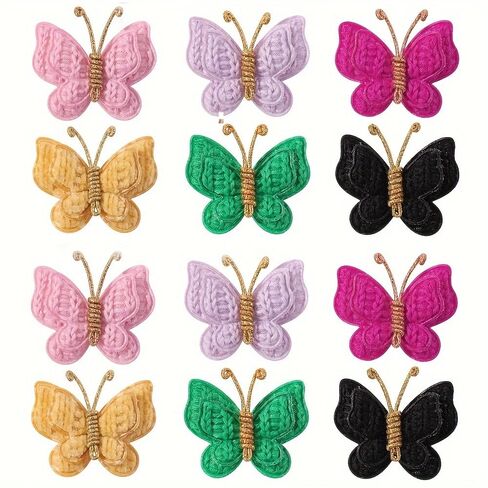 12 PCS 1.7 Inches Hair Bow Clips Soft Butterfly with Alligator Clips Bow Barrettes Hair Accessories for Women Teens in Saudi Arabia