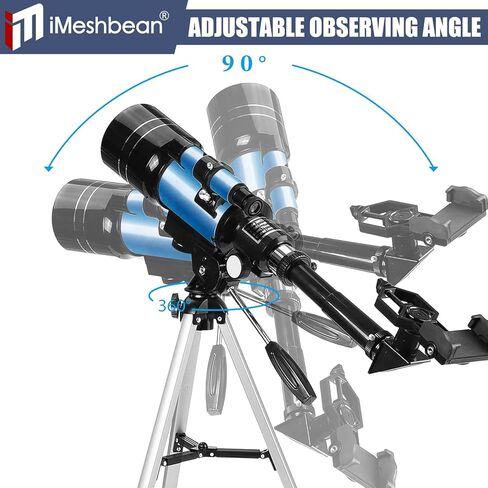 iMeshbean Telescope for Adults&Beginners,70mm Aperture (15X-150X) Astronomical Refractor Telescope,300mm Portable Travel Telescope with A Finder Scope,Moon Filter,Phone Adapter for Astronomy Beginners in Kuwait