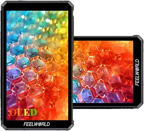 FEELWORLD PS6 5.5" Camera DSLR Field Monitor, 550 nits AMOLED Auto Vertical Horizontal Touchscreen with 3D LUT 4K HDMI in and Out Exposure Focus Assist Waveform Monitor, 148g Lightweight for TikTok in Kuwait