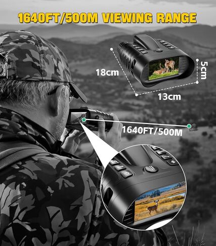 مناظير للرؤية الليلية بدقة 4K مع محدد مدى 350 مترًا، ونظارات الأشعة تحت الحمراء بدقة 36 ميجابكسل للبالغين، وعرض 500 متر في الظلام الدامس، وبطارية 4500 مللي أمبير في الساعة وتكبير 8X للصيد والتخييم والأمن in Kuwait
