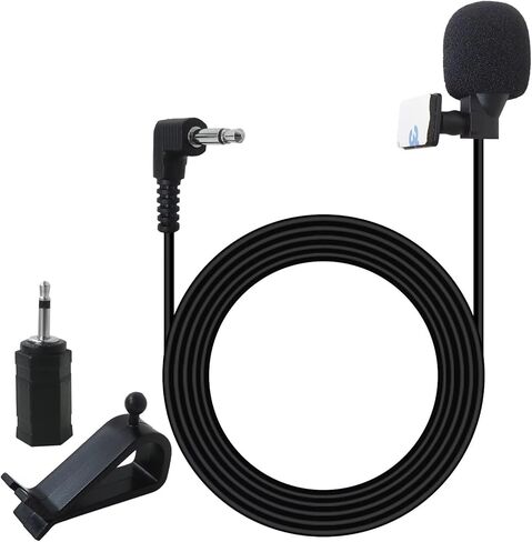 Universal Car Radio Microphone 3.5mm, Microphone with 3.5mm Female to 2.5mm Male Adapter, Replacement for Kenwood KDC-BT310U, DNX9990HD, DNX9980HD, DNX9960, DNX9140, DNX8120, DNX771HD in Kuwait