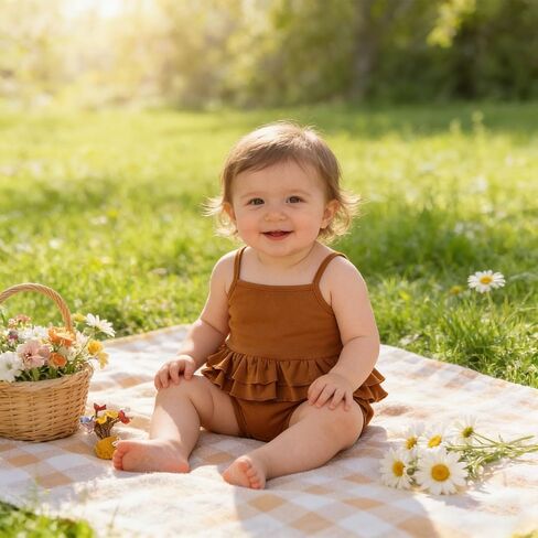 ROMPERINBOX Tank Top Onsies Baby Girl 2 Pack Sleeveless Bodysuit Spaghetti Strap Summer Clothes for Infants 0-24 Months in Saudi Arabia