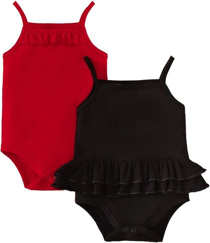 ROMPERINBOX Tank Top Onsies Baby Girl 2 Pack Sleeveless Bodysuit Spaghetti Strap Summer Clothes for Infants 0-24 Months in Saudi Arabia