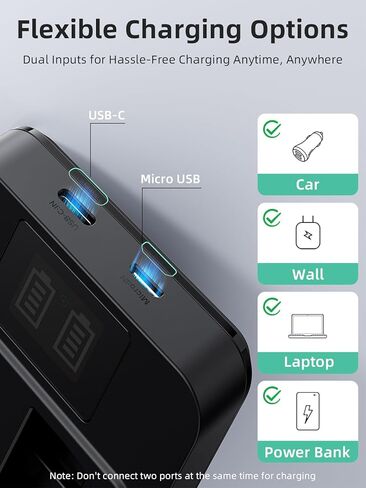 llano 20W EN-EL15C Battery Charger for Nikon Z8, Zf, Z6III, Z7II, Z6II, D850, D780, D7500, D500 – USB-C Fast Charging Camera Battery Charger in Kuwait