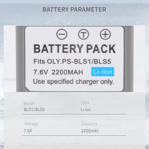 2 حزمة بطارية BLS-5 BLS-50 PS-BLS5 مع شاحن مزدوج سريع متوافق مع Olympus BLS-5 E-PL2، E-PL5، E-PL6، E-PL7، E-PL8، E-PL9، E-PL10، E-PM2، OM-D E-M10، E-M10 Mark II، III، E-M10 IV، Stylus1 ترقية 2200 مللي أمبير في الساعة in Kuwait
