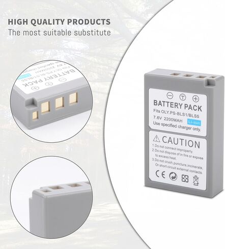 2 حزمة بطارية BLS-5 BLS-50 PS-BLS5 مع شاحن مزدوج سريع متوافق مع Olympus BLS-5 E-PL2، E-PL5، E-PL6، E-PL7، E-PL8، E-PL9، E-PL10، E-PM2، OM-D E-M10، E-M10 Mark II، III، E-M10 IV، Stylus1 ترقية 2200 مللي أمبير في الساعة in Kuwait