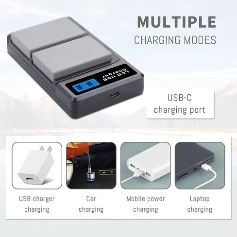 2 حزمة بطارية BLS-5 BLS-50 PS-BLS5 مع شاحن مزدوج سريع متوافق مع Olympus BLS-5 E-PL2، E-PL5، E-PL6، E-PL7، E-PL8، E-PL9، E-PL10، E-PM2، OM-D E-M10، E-M10 Mark II، III، E-M10 IV، Stylus1 ترقية 2200 مللي أمبير في الساعة in Kuwait