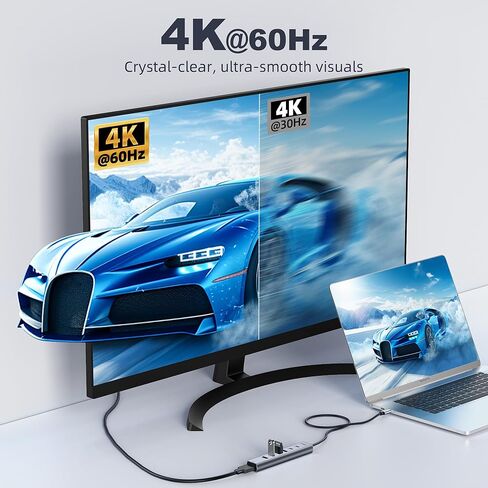 محور USB C، محور USB 3.0 متعدد من النوع C مع 3 منافذ USB A و1 منافذ تاريخ USB C 5 جيجابت في الثانية، منفذ BC 1.2، محور USB C من الألومنيوم لأجهزة الكمبيوتر المحمول والكمبيوتر الشخصي وسطح المكتب (2 قدم/60 سم) in Kuwait