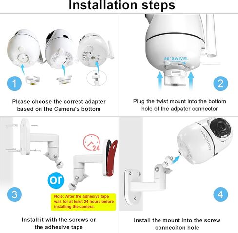 Baby Monitor Mount for HelloBaby HB6560/HB65/HB6550/ Pro/HB40/HB66/HB6339//HB6351/HB6240/HB66,ANMEATE SM935E, 360° Adjustable Baby Camera Wall Mount for Hellobaby Monitor, Two Ways to Install in Kuwait
