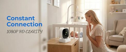 1Pack Wireless 1080P HD Indoor Security Camera with Infrared Night Vision No Drilling Required Secured with 3M Adhesive Monitoring Mobile App Remote Viewing Cloud and TF Card Storage White in Kuwait
