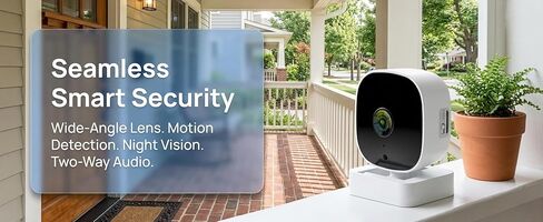 1Pack Wireless 1080P HD Indoor Security Camera with Infrared Night Vision No Drilling Required Secured with 3M Adhesive Monitoring Mobile App Remote Viewing Cloud and TF Card Storage White in Kuwait