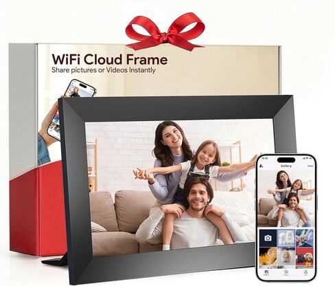 إطار صور رقمي من Uhale، شاشة لمس عالية الوضوح 10.1 بوصة، ذاكرة 32 جيجابايت، إطار صور رقمي مع ميزة الدوران التلقائي. هدايا للأمهات والآباء والأجداد in Kuwait