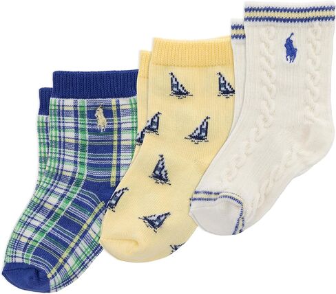 Polo Ralph Lauren Baby Boy’s Nautical Sailing Ankle Socks - 3 Pair Pack in Kuwait