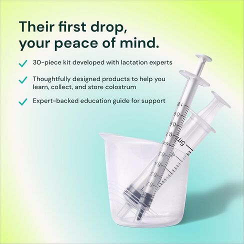 Willow - Colostrum Collection Kit - Colostrum Collector - Collection Cup, 20 Syringes, Lables & Storage Case - Breastfeeding Essentials - Hospital Bag Essentials in Kuwait