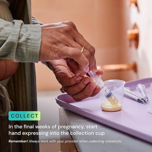 Willow - Colostrum Collection Kit - Colostrum Collector - Collection Cup, 20 Syringes, Lables & Storage Case - Breastfeeding Essentials - Hospital Bag Essentials in Kuwait