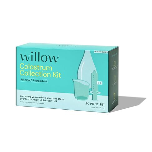 Willow - Colostrum Collection Kit - Colostrum Collector - Collection Cup, 20 Syringes, Lables & Storage Case - Breastfeeding Essentials - Hospital Bag Essentials in Kuwait