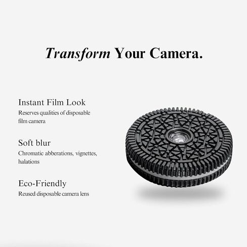 Retropia Repurposed Disposable DSLR Camera Lens | Unlimited Instant Film-Look Photos | Compact Pancake Lens, 32mm Focal Length & Fixed f/11 Aperture (Canon EF/EF-S DSLR Compatible) in Kuwait