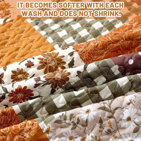 Chumia 30"x40" Daisy Theme Boho Baby Quilt Flower Quilted Blanket Vintage Retro Farmhouse Patchwork Chic Throw Quilt for Girls Toddler Nursery Newborn Infant Crib Bedding in Kuwait