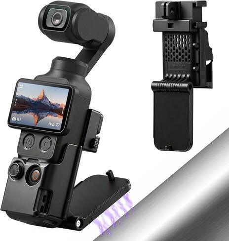 حامل تثبيت مغناطيسي AMAZEAR متوافق مع DJI Osmo Pocket 4/3/Xtra Muse، Pocket4 ملحقات محول مشبك مغناطيسي حامل على سطح المكتب/السطح الرأسي، مقبض قابل للتعديل 180 درجة، وردي فاتح in Saudi Arabia