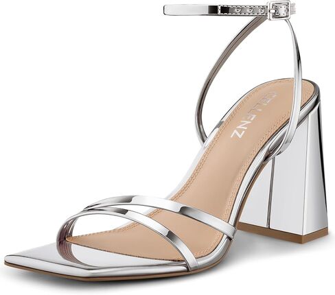 CELLENZ Women Chunky High Heels: 3.5 Inch Strappy Chunky Heels, Fashion for Wedding Party and Evening Occasions in Saudi Arabia