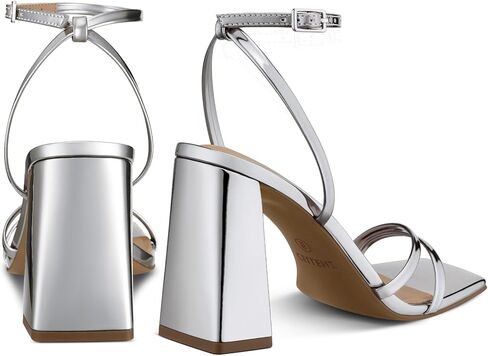 CELLENZ Women Chunky High Heels: 3.5 Inch Strappy Chunky Heels, Fashion for Wedding Party and Evening Occasions in Saudi Arabia